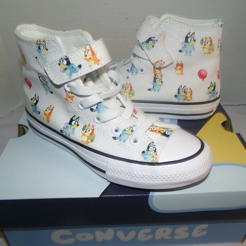Converse Chuck Taylor All Star Bluey Kids 13 YOUTH White High Top Sneakers